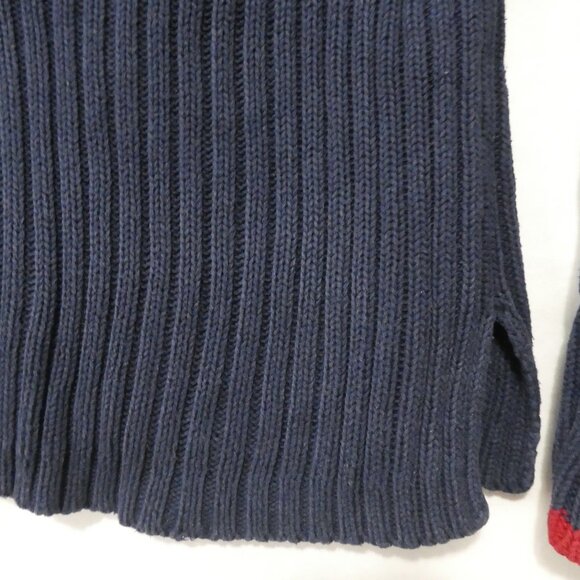 VTG POLO JEANS CO. Ralph Lauren | small | Navy Ribbed Patriotic USA Flag Sweater - Picture 8 of 16